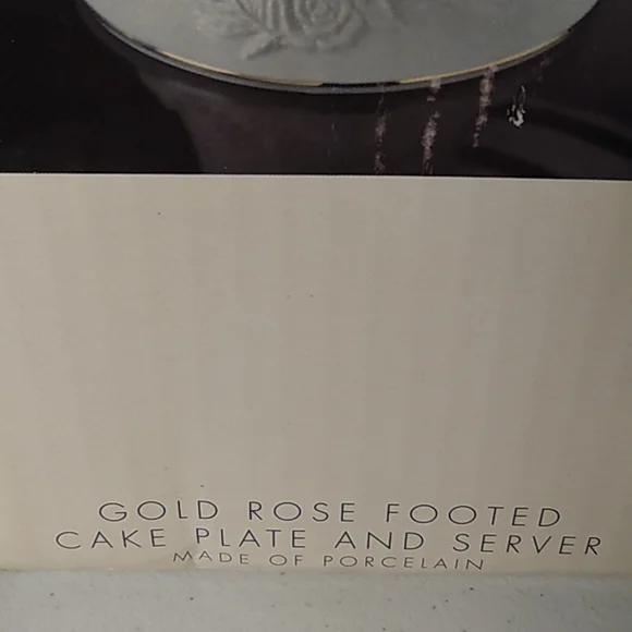 Royal Limited Gold Rose Footed Cake Plate & Server Porcelain - Picture 9 of 10